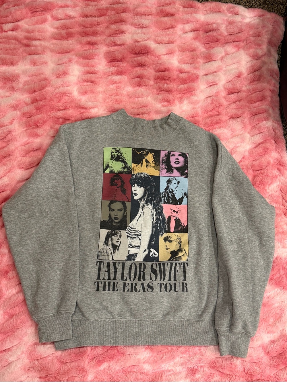 Taylor Swift Official Eras Tour II Gray Collage Crewneck Sweatshirt